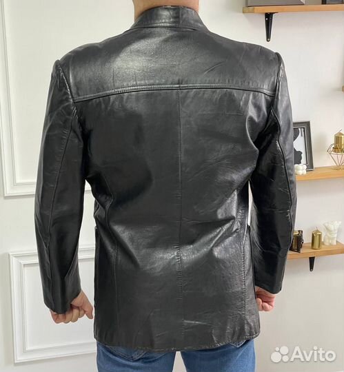 Кожаный пиджак мужской