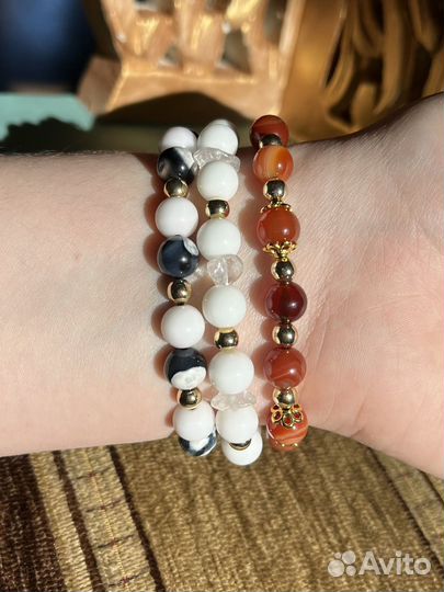 Браслеты ручной работы из натуральных камней