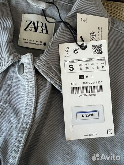 Новый джинсовый жилет /жакет Zara S oversized