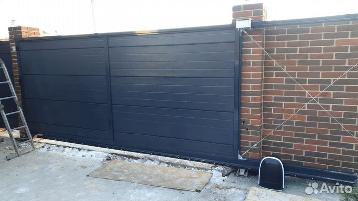 Установка откатных ворот