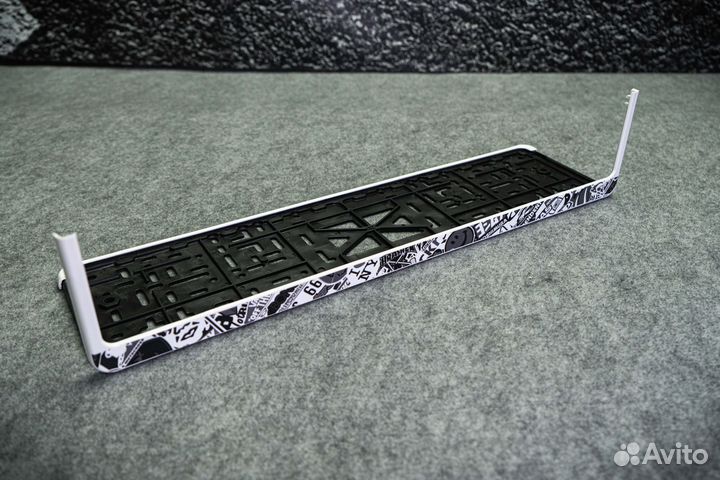 Рамка номера пластиковая с защелкой Sticker (Grey)