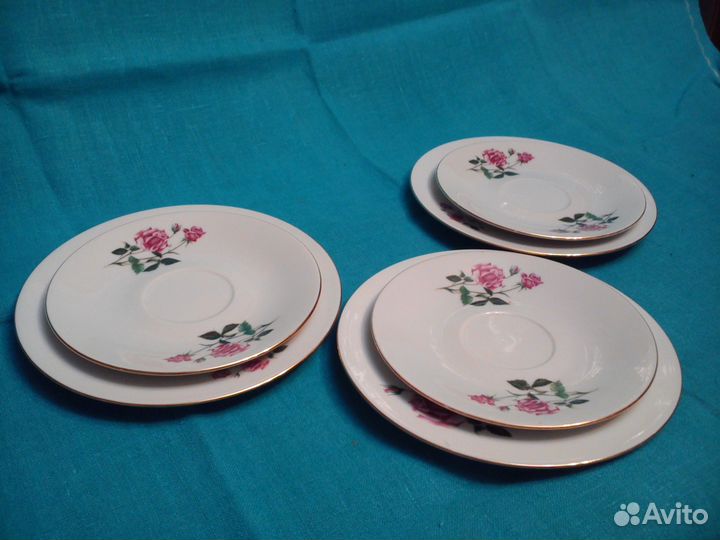 Тарелки от чайного сервиза Чехословакия (Bohemia)