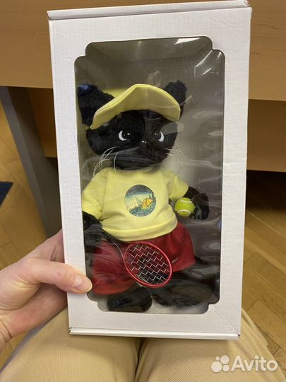 Котик- теннисист авторская мягкая игрушка