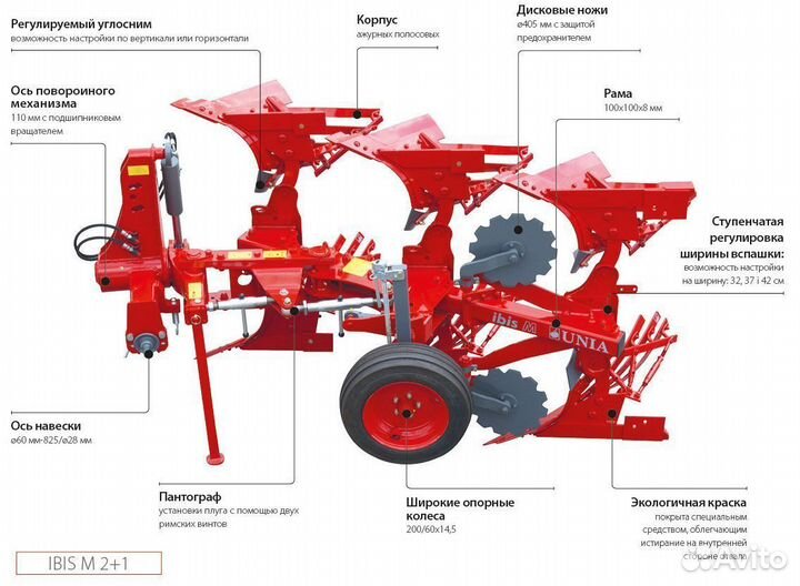Плуг Unia 2-5 корп. (Ibis), 2022