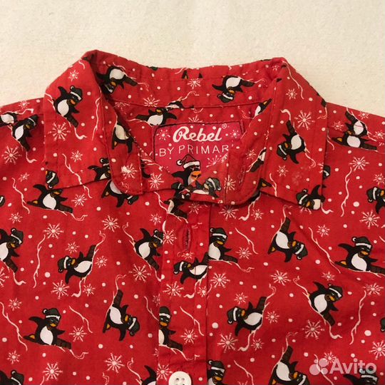 Рубашка новогодняя 110