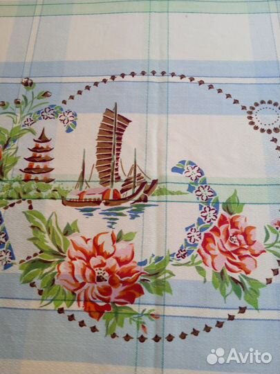 Скатерть большая, хлопок. Китай периода СССР