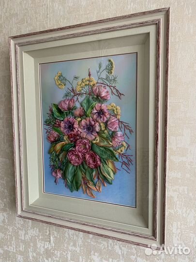 Картины вышитые лентами