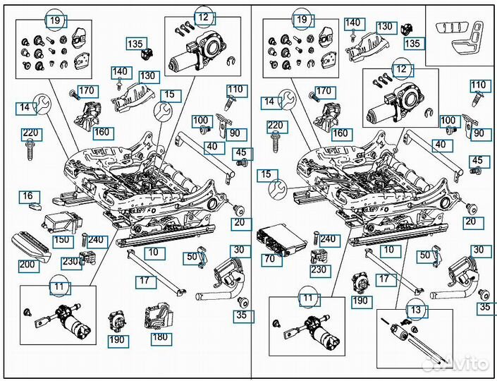 Блок управления сиденьем передний правый Mercedes