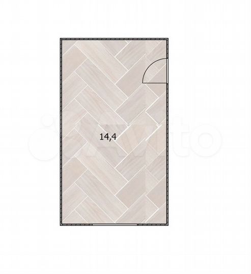 Комната 14,4 м² в 1-к., 2/2 эт.