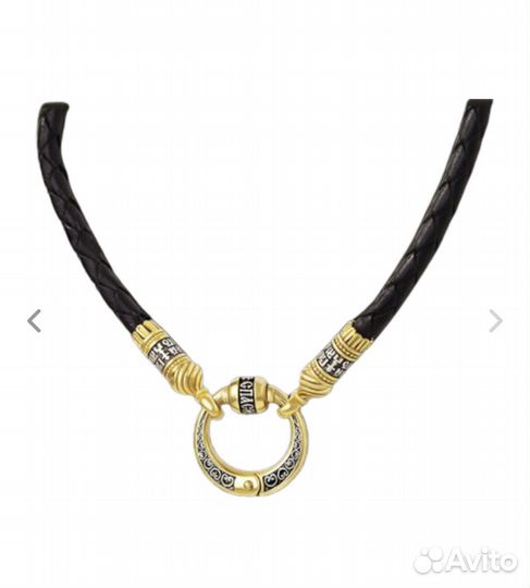 Кожаный гайтан шнурок для крестика с переходником