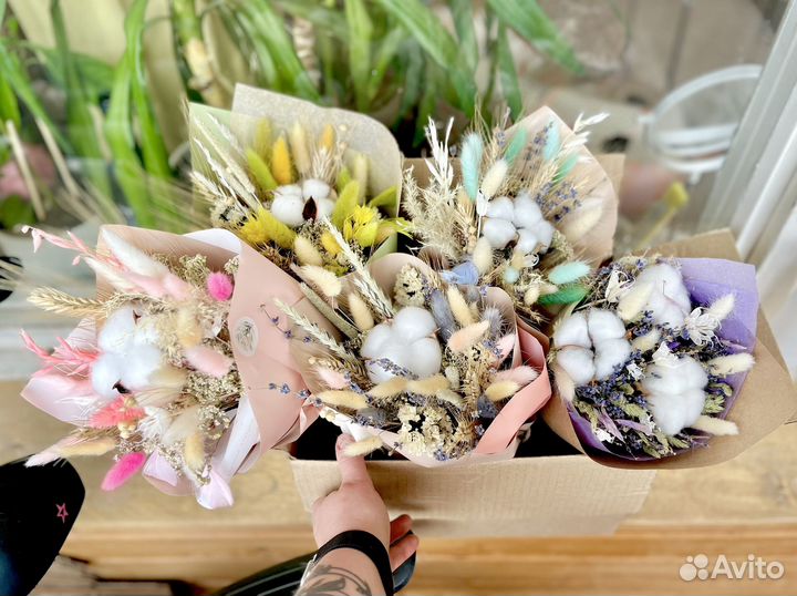 Букет из сухоцветов. Стабилизированные цветы