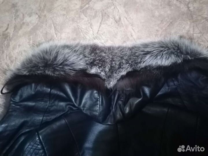 Дубленка зимняя, кожаная, натуральная, женская