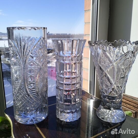 Хрустальная ваза для цветов СССР