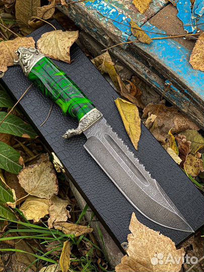 Нож охотничий из дамасской стали