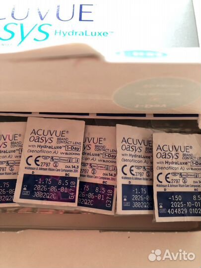 Линзы acuvue oasys 1 day -1.75