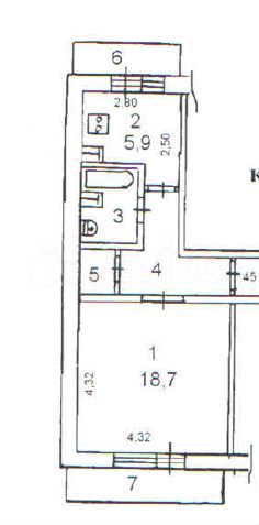 1-к. квартира, 36 м², 6/9 эт.