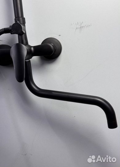 Душевая система 3 в 1 с дилнным краном черная