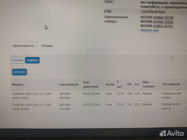 Тормозные колодки Nissan