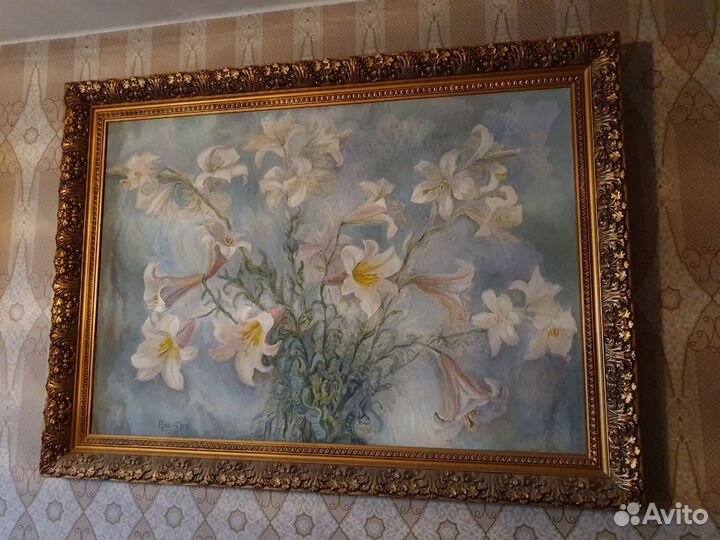 Картина маслом в антикварной раме