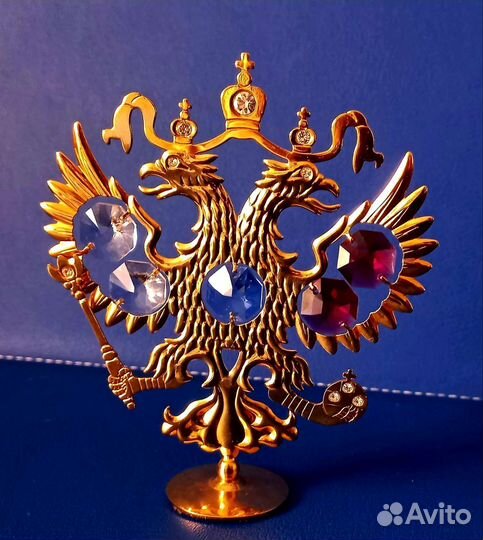 Сувенир статуэтка «Герб России, кристалл Сваровски
