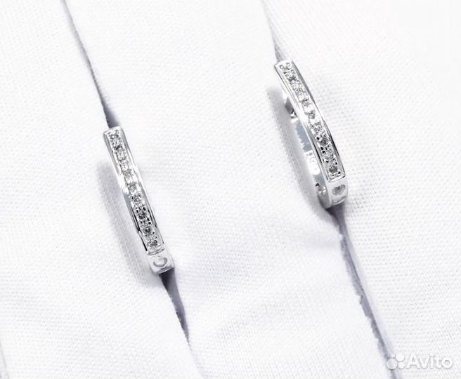 Серьги из белого золота с бриллиантами