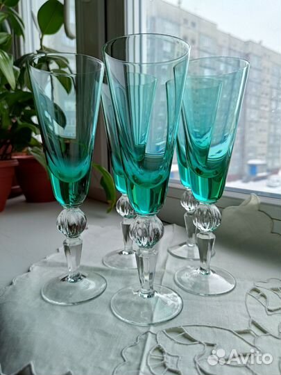 Фужеры СССР Суздаль Гусь Хрустальный 5 штук