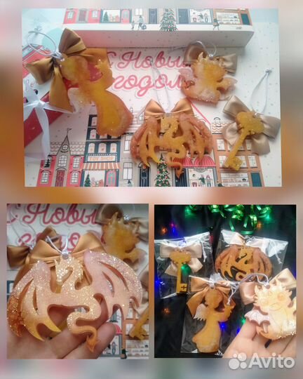 Елочные игрушки из эпоксидной смолы