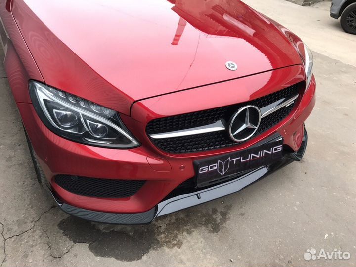 Сплиттер переднего бампера Mercedes W205. Некрашен