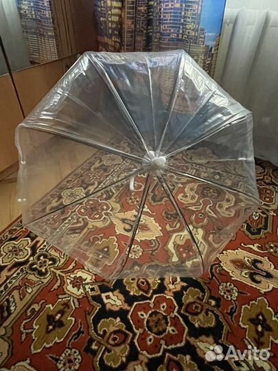 Зонт трость прозрачный