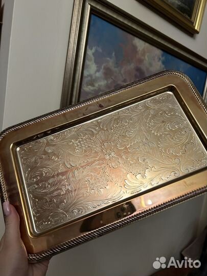 Посеребренный поднос Mayell Queen Anne