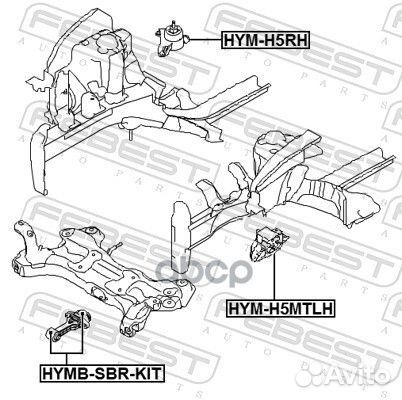 Подушка двигателя левая hyundai accent/solaris