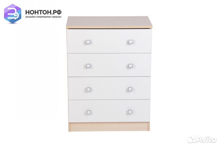 Комод c 4 ящиками Polini kids Simple дуб пастельны