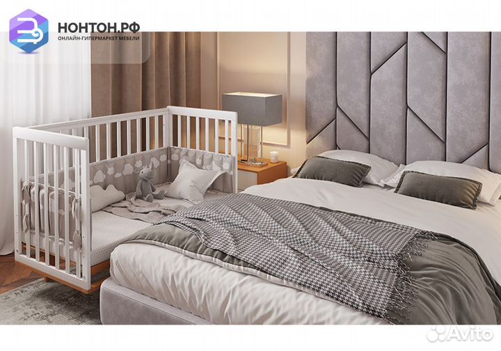 Кроватка детская Simple 340 белый / бук