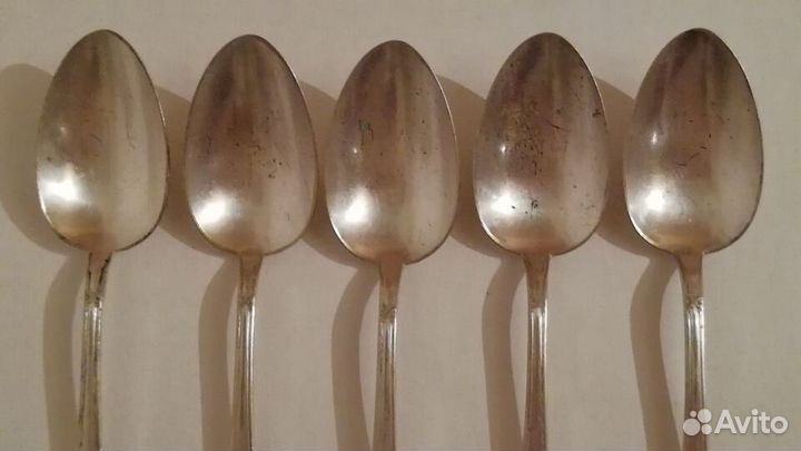 Ложки столовые, 5 штук. Ранние Советы