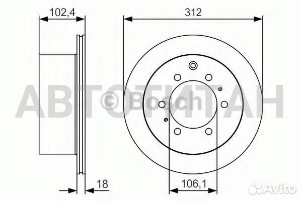 0 986 479 R57 диск тормозной задний Toyota Land Cr