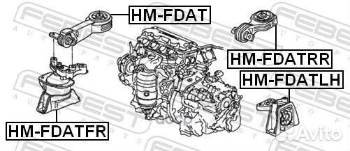 Подушка двигателя передняя L AT honda civic 4D