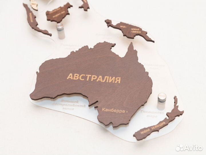 Карта мира из дерева Самара