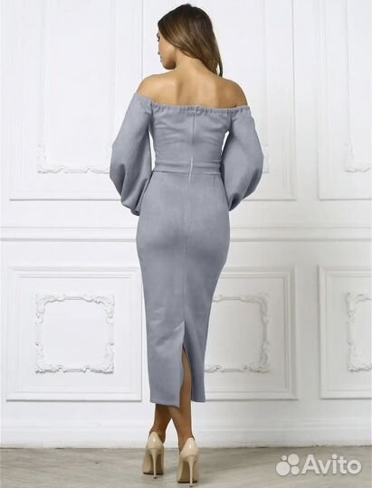 Платье женское вечернее замшевое