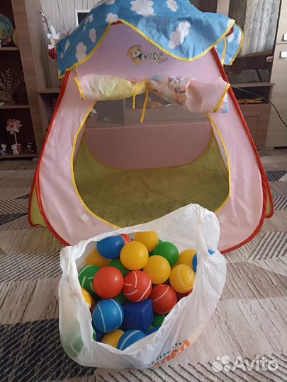 Детский игровой домик палатка с шариками