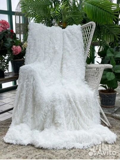 Пушистый плед евро и полуторки