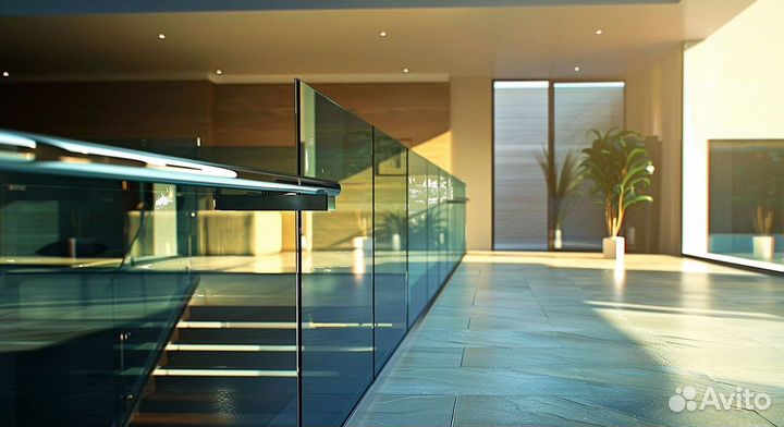 Стеклянные ограждения лестниц