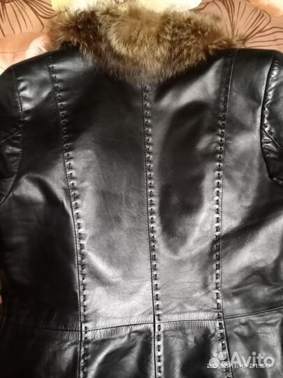 Куртка кожаная зимняя женская 46-48