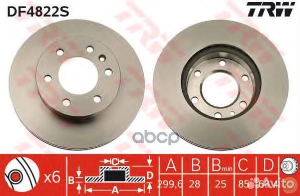 Диск тормозной перед DF4822S TRW