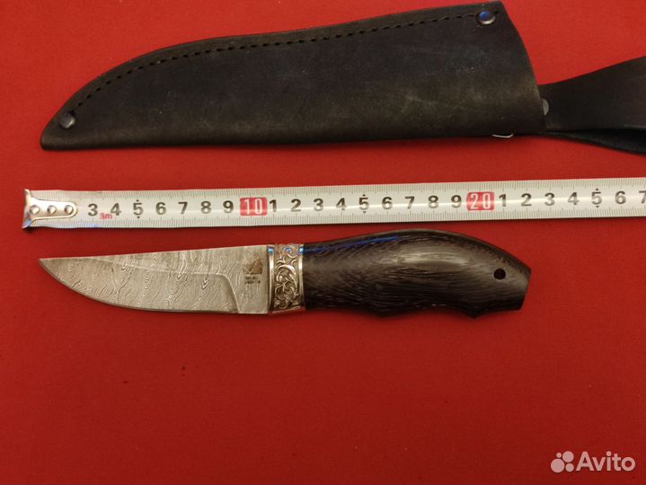Нож из Дамасской стали, HRC 61-63, ножны кожа