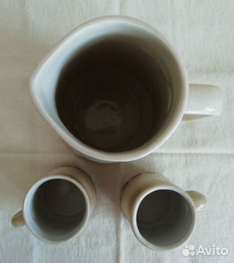 Набор кувшин и две кружки керамика СССР клеймо