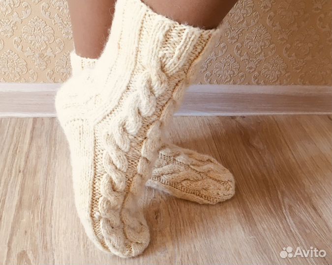 Носки ажурные шерстяные