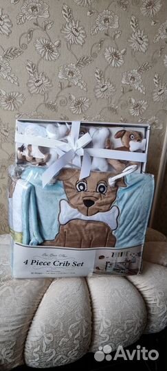 Комплект для детской кроватки+мобиль+чехол/подгузн