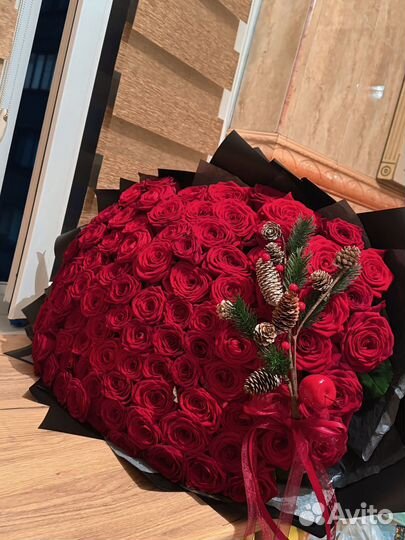 Цветы букеты 101 роза