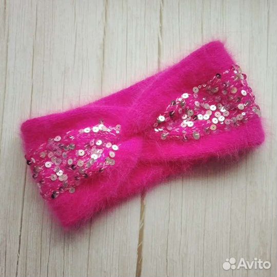 Повязки на голову. Ручная работа. Пух норки