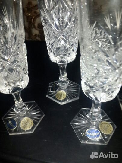 60-е года, бокалы для шампанского богемия не менее